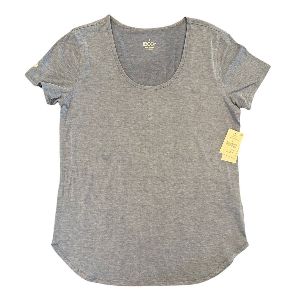 NWT Cotton On Body Gym T-Shirt Steel Blue Marle Scoop Neck Tee, Women's Large